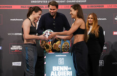 Champion Taylor and challenger Sharipova - bearing a gift - face off for final time before title bout