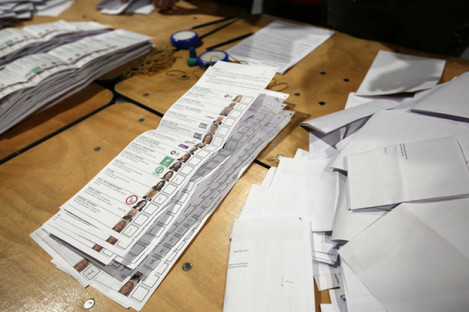 Ballots at the RDS count centre in Dublin last year.