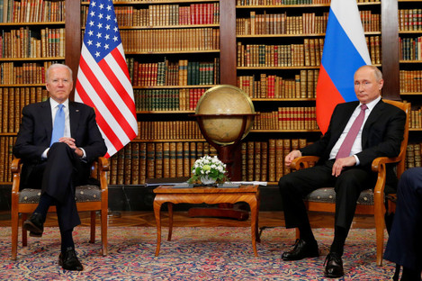 US President Joe Biden and Russian President Vladimir Putin's last meeting in Geneva in June. 