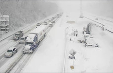 Hundreds stranded all night in freezing temperatures on snowy US motorway
