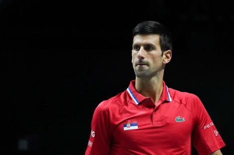 Djokovic during the Davis Cup Finals in December 2021.