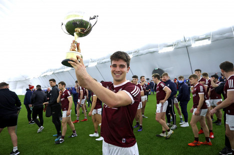 Galway’s Sean Kelly with the Connacht GAA FBD Trophy.
