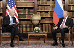 US President Joe Biden (L) and Russia's President Vladimir Putin meet in June 2021.