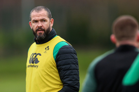 Ireland head coach Andy Farrell during yesterday's training session.