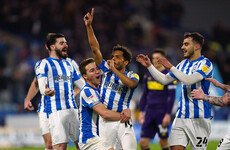 Huddersfield finally break down 10-man Derby to move into play-off spots