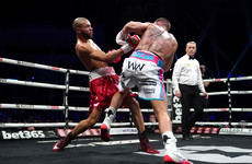 Eubank junior knocks Liam Williams down four times en route to a points win in Cardiff