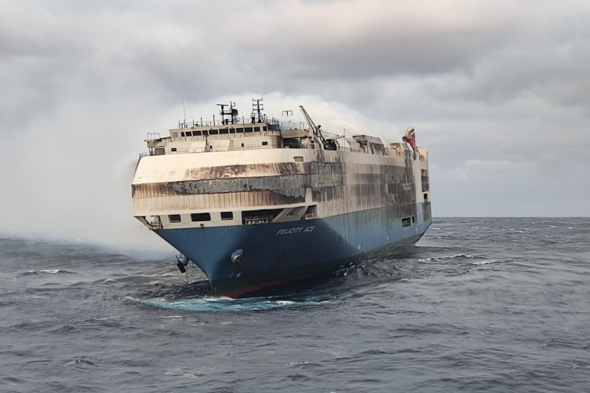 Cargo ship carrying luxury cars catches fire in Atlantic - Vimarsana News