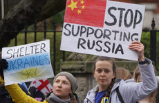 'Choose the side of good': Ukrainian nationals protest outside Chinese Embassy in Dublin