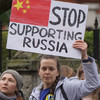 'Choose the side of good': Ukrainian nationals protest outside Chinese Embassy in Dublin
