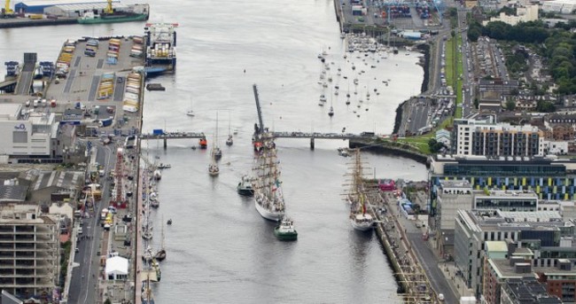Pictures: The Tall Ships in Dublin from the sky
