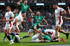 Ireland finish over the top of 14-man England with bonus-point win in London