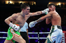 Michael Conlan ‘all good’ after falling out of ring in loss to Leigh Wood