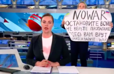 Russian TV station employee interrupts news broadcast with anti-war protest