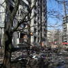 One person killed after downed Russian rocket strikes Kyiv apartment block