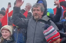 Celebrations as Charlie Bird reaches top of Croagh Patrick alongside family and supporters