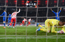 Superb volley gives Leipzig the advantage against Rangers in Europa League semi-final