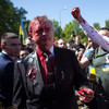 Russian ambassador to Poland hit with red paint by protesters