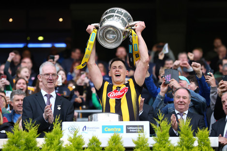 Kilkenny's Richie Reid lifts the cup.