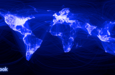 Facebook map shows 'friend' links between locations