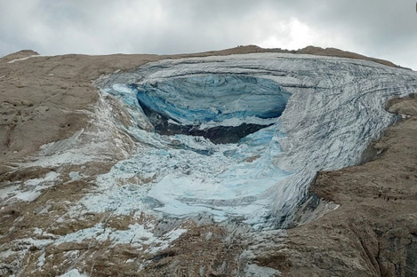 The Marmolada glacier in northern Italy.