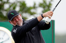 Darren Clarke moves to top of Senior Open leaderboard with Harrington still in the hunt