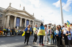 'Slava Ukraini': Ukrainian flags fly by the GPO as part of defiant march in Dublin