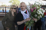 File photo of jailed Belarusian human rights advocate Ales Bialiatski with his wife, Natalya Pinch.