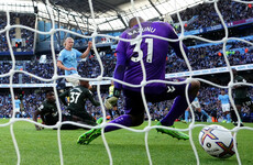 Pep Guardiola laughs as Erling Haaland has to settle for just one goal