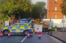 Dublin city road closed after female cyclist is hospitalised in collision with a truck