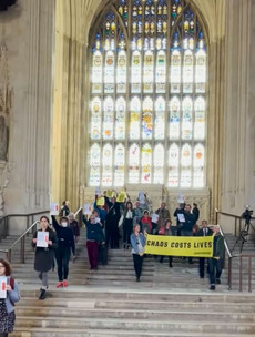 Protestors stage sit-down protest inside the Houses of Parliament about cost of living crisis