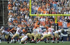 VIDEO: SF kicker David Akers ties the NFL record for longest field goal - 63 yards