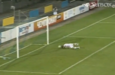 VIDEO: Aleksei Sapogov gets on his hands and knees to score a header