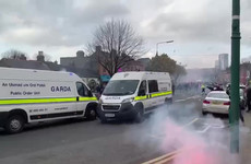 Eight people were arrested as violence broke out between rival fans ahead of the FAI Cup final