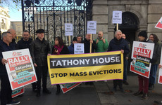 Residents of Dublin's Tathony House hold Dáil protest over potential mass eviction