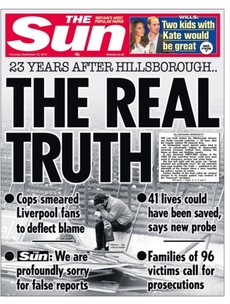 'The Real Truth': how Hillsborough is reported on Thursday's front pages