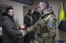 Zelenskyy visits Donbas near 'difficult' Ukraine front