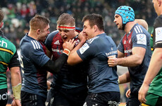 Coombes double powers Munster to victory in fiery clash with Northampton