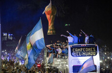 Argentina World Cup winners ditch bus for chopper ride over Buenos Aires