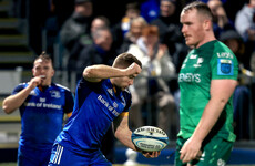 Larmour lights up RDS but Leinster lose Sexton to injury in 7-try win over Connacht