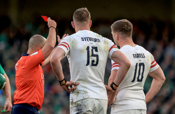 'I was surprised' - England captain Farrell on Steward's red card