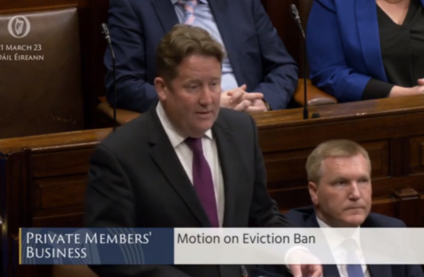 The claim was made in a Dáil debate on the eviction ban.