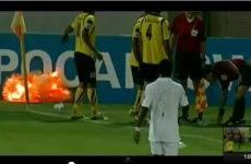 VIDEO: Someone in Iran threw a grenade on a football pitch JUST before it blew up