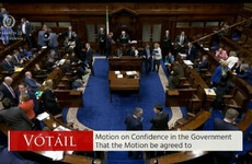 Government wins confidence motion in the Dáil by 86 votes to 67