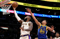 Lakers rout Warriors, Heat rip Knicks to grab NBA series leads