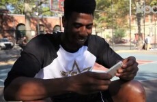 Knicks player Iman Shumpert dunks and destroys an iPhone 5