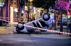 Investigations ongoing after vehicle crashes onto Baggot Street from first-floor car park