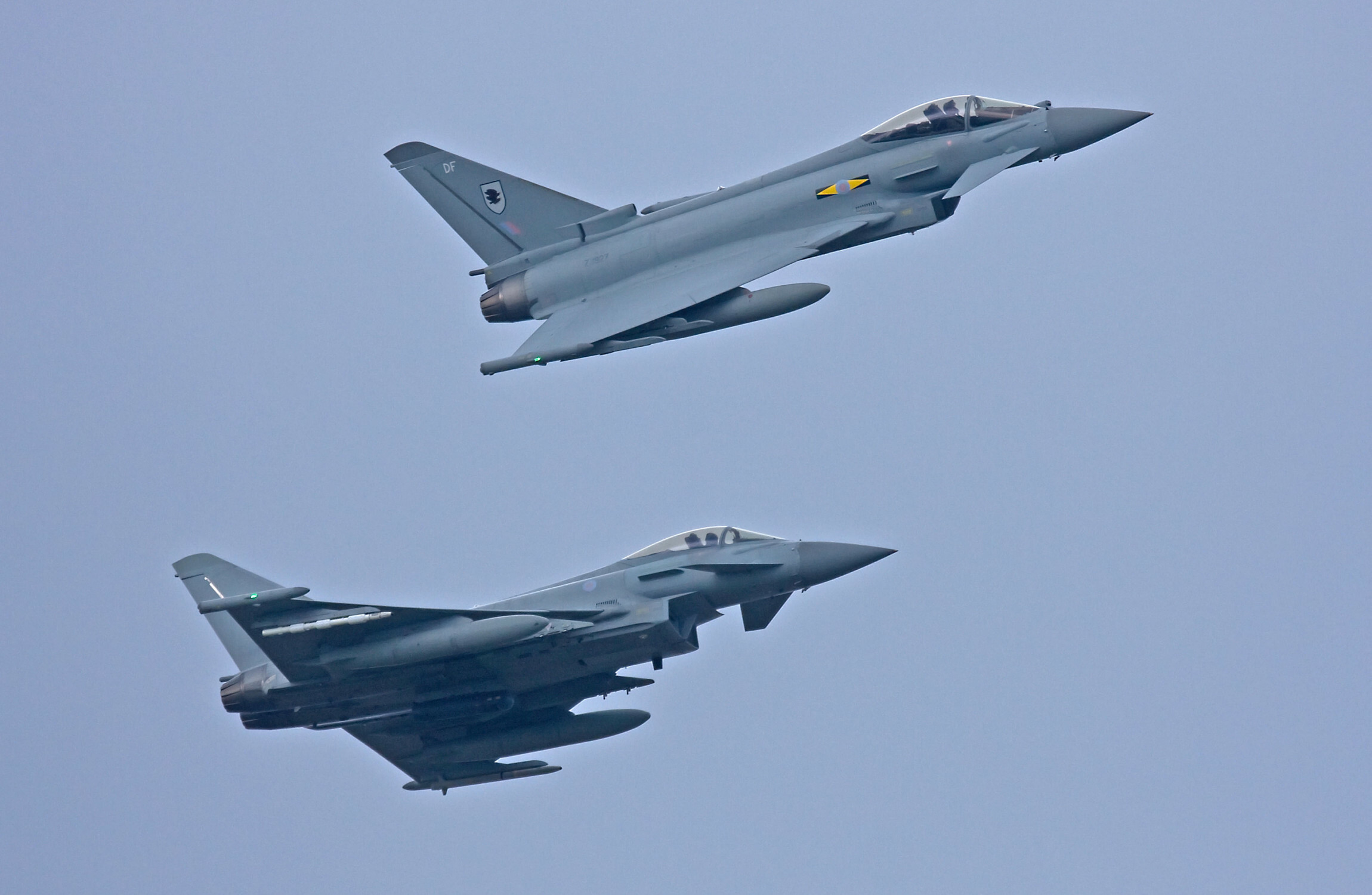 RAF Scramble Jets To Intercept Two Russian Bombers Flying North Of Scotland