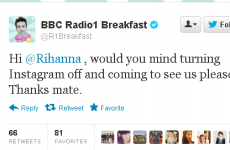 BBC Radio One presenter gives Rihanna guff on Twitter