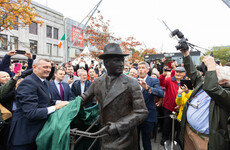 Hundreds gather to watch new statue of Michael Collins be unveiled in Cork City