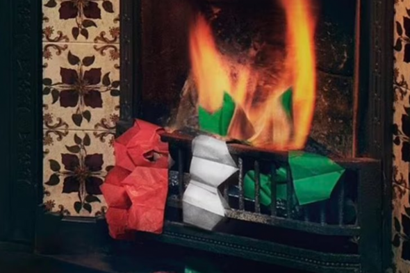 M&S apologises for ad out-take showing burning Christmas party hats in Palestine flag colours - Vimarsana News
